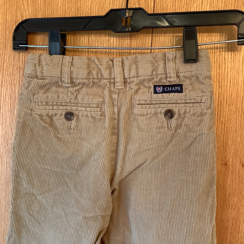 Chaps Ralph Lauren boy’s size 6 tan khaki adjustable waist cords pants EUC